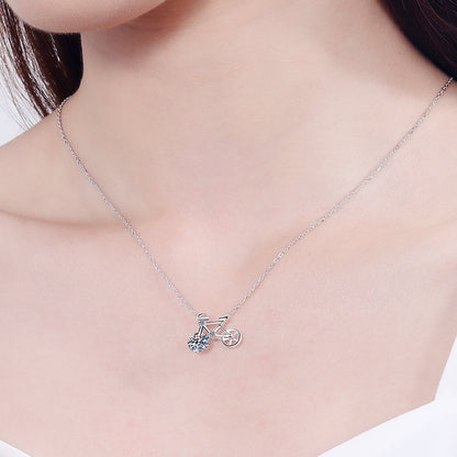 White Gold Moissanite Pendant Necklace For Women