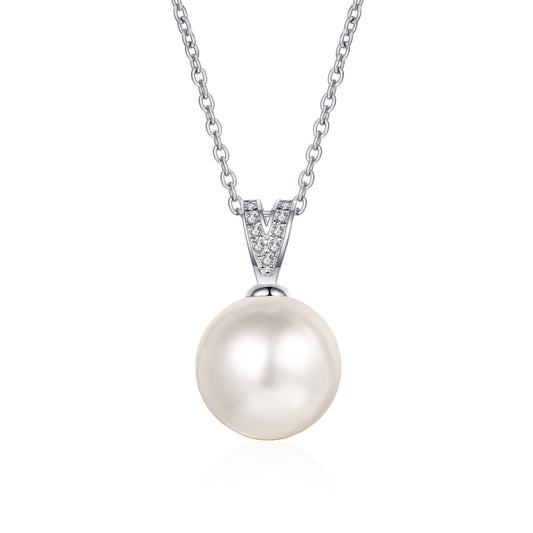 Freshwater Cultured Pearl Necklace Moissanite Jewelry