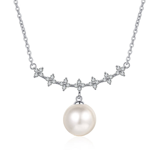 Freshwater Cultured Pearl Necklace Pendant Moissanite Jewelry