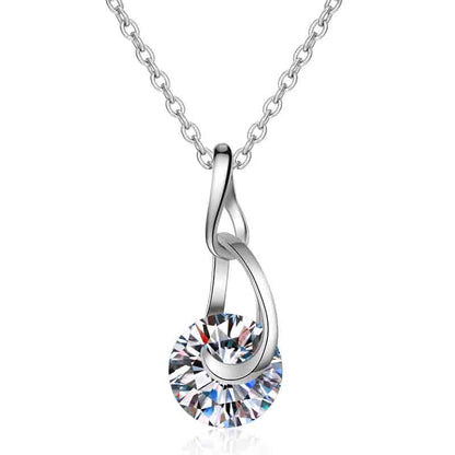 White Gold Moissanite Pendant Necklace