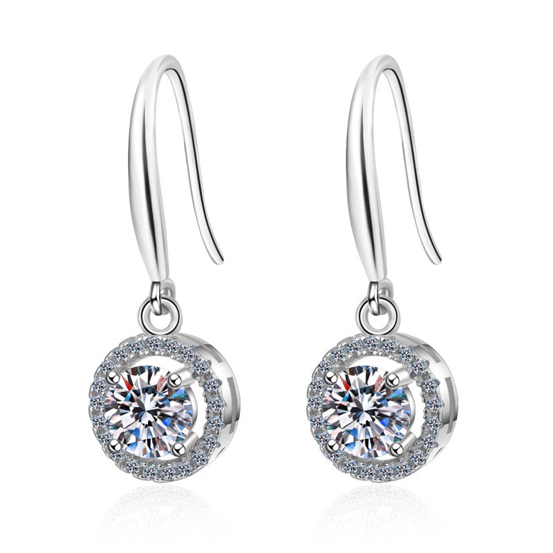 Ineffabe  Moissanite Stud Earrings For Women White Gold  Silver