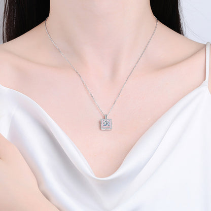 Moissanite Sterling Silver Chain Necklace