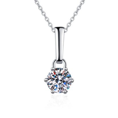 White Gold Moissanite Pendant Necklace For Women