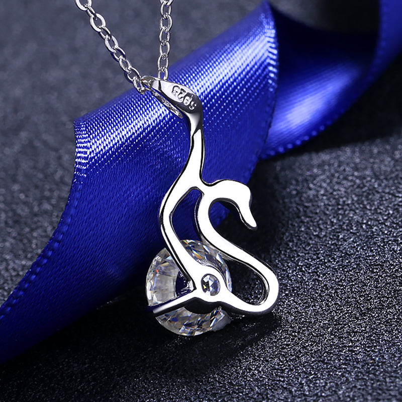 White Gold Moissanite Pendant Necklace Jewelry