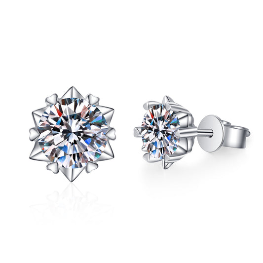 Moissanite Stud Earrings For Women 925 Sterling Silver