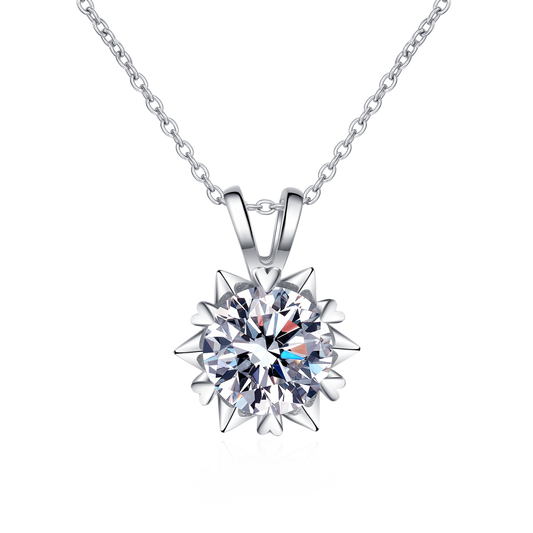 Real Moissanite Pendant Necklace