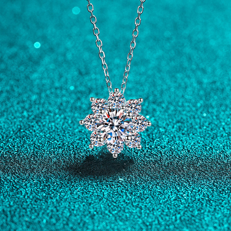 Moissanite Pendant Necklace Women Jewelry