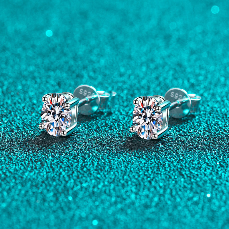 Real Moissanite Stud Earrings