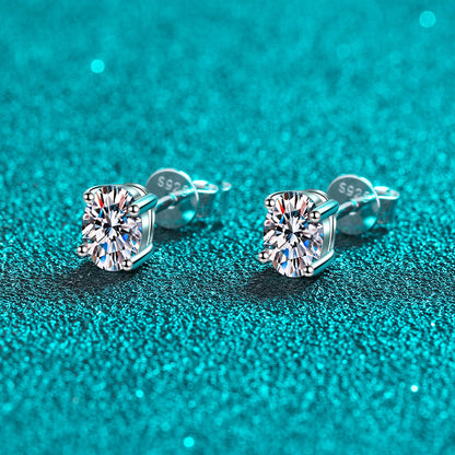 Real Moissanite Stud Earrings