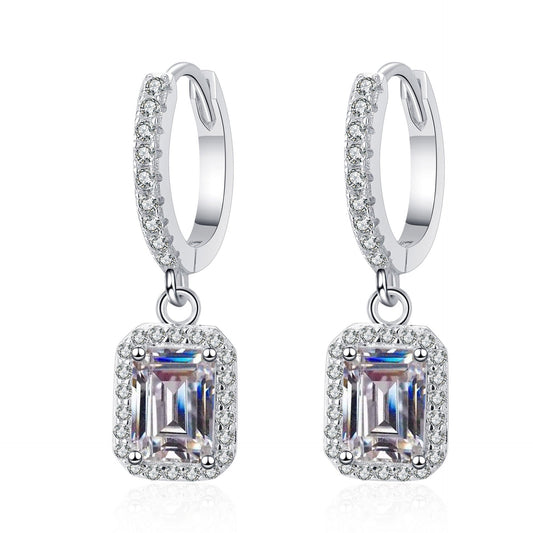 White Gold  Moissanite Stud Earrings