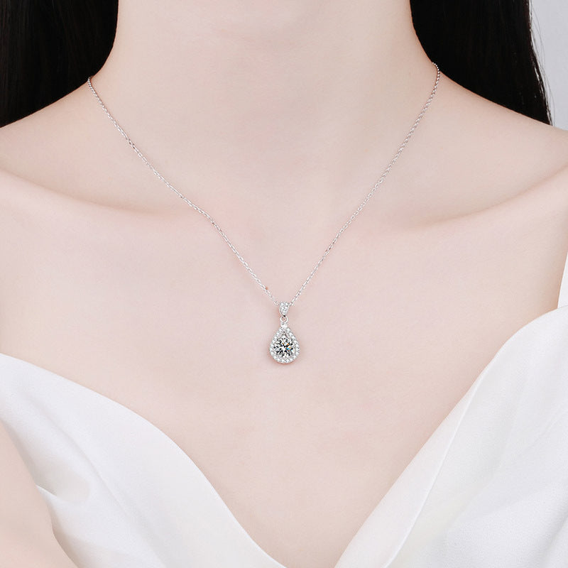 Moissanite Pendant Necklaces For Women White Gold