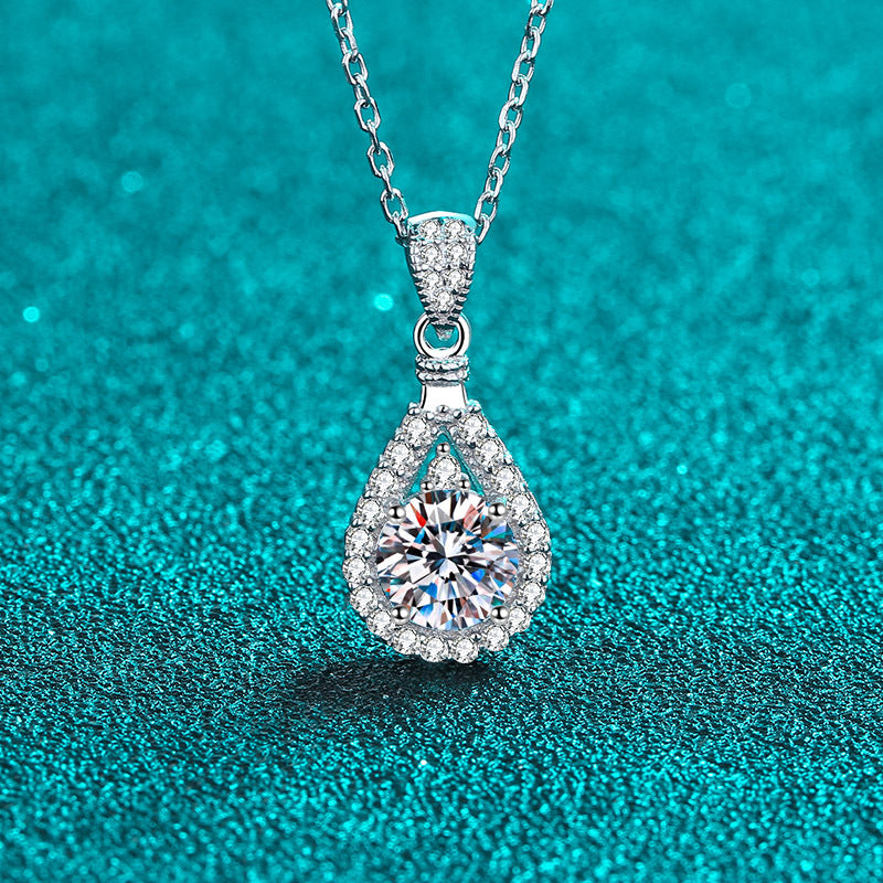 Moissanite Pendant Necklaces For Women White Gold