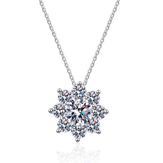 Moissanite Pendant Necklace Women Jewelry