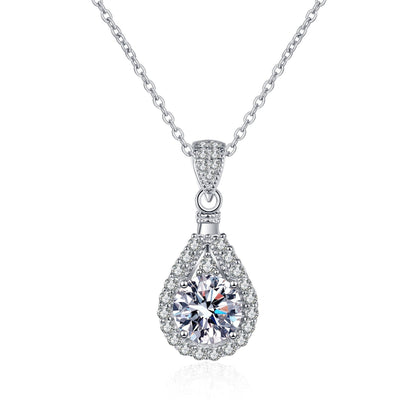 Moissanite Pendant Necklaces For Women White Gold