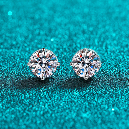 Moissanite Stud Earrings For Women Sparkling Wedding Jewelry