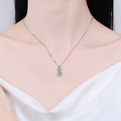 White Gold Moissanite Pendant Necklaces Jewelry