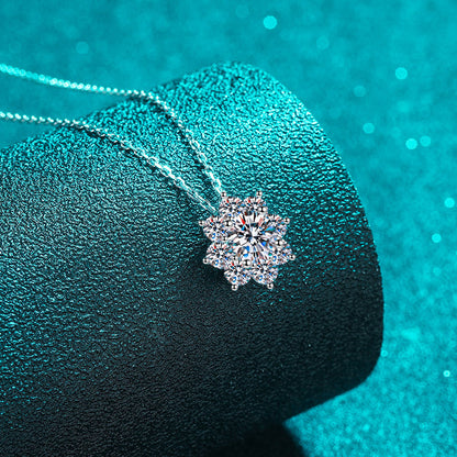 Moissanite Pendant Necklace Women Jewelry