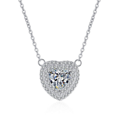 White Gold Moissanite Pendant Necklace Jewelry