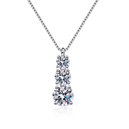 White Gold Moissanite Pendant Necklaces Jewelry