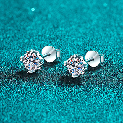 D Color Moissanite Stud Earrings