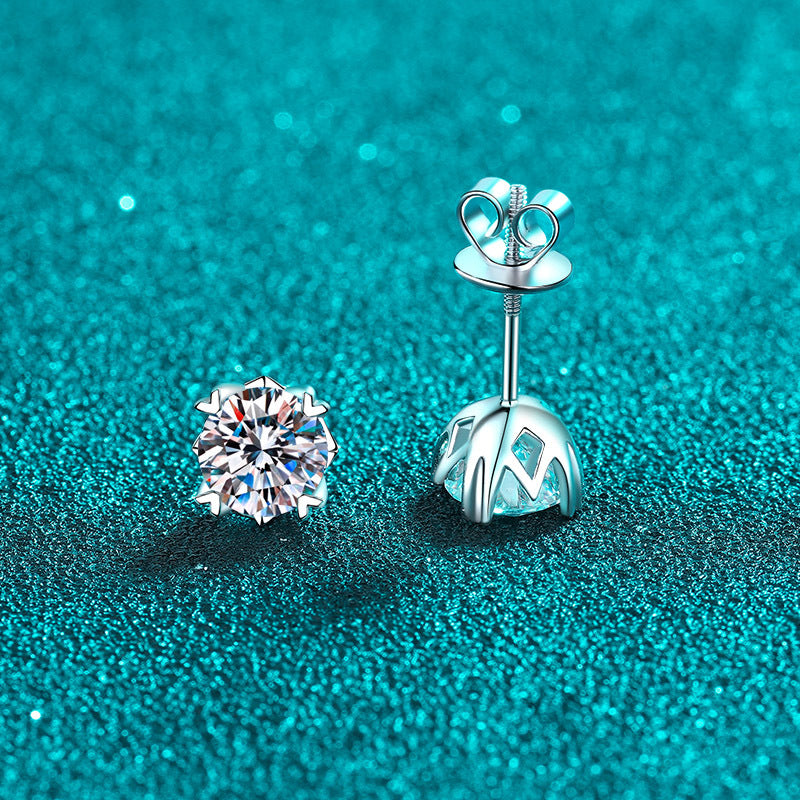 D Color Moissanite Stud Earrings