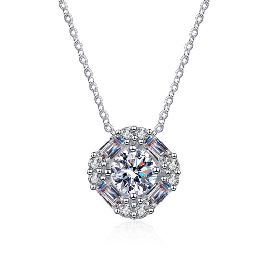 White Gold Moissanite Pendant Necklaces For Women