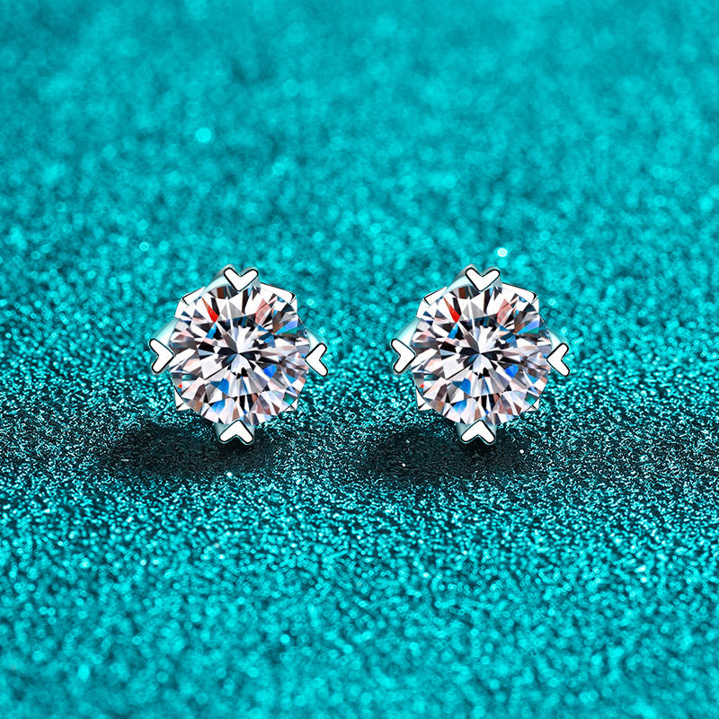 D Color Moissanite Stud Earrings