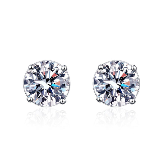 Moissanite Stud Earrings For Women Sparkling Wedding Jewelry