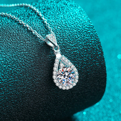 Moissanite Pendant Necklaces For Women White Gold