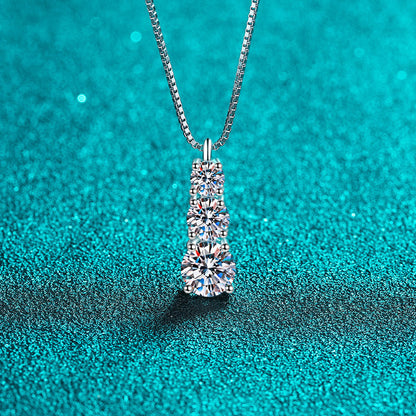 White Gold Moissanite Pendant Necklaces Jewelry