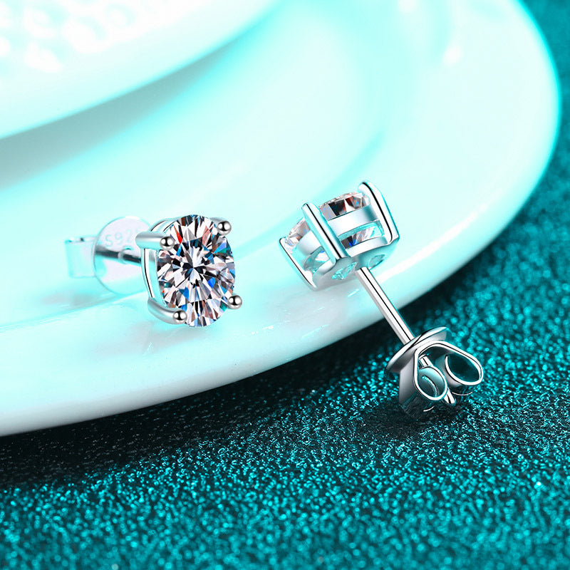 Real Moissanite Stud Earrings