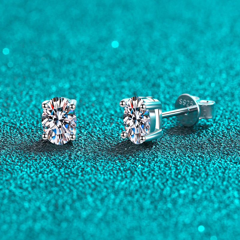 Real Moissanite Stud Earrings