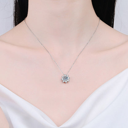 Moissanite Pendant Necklace Women Jewelry