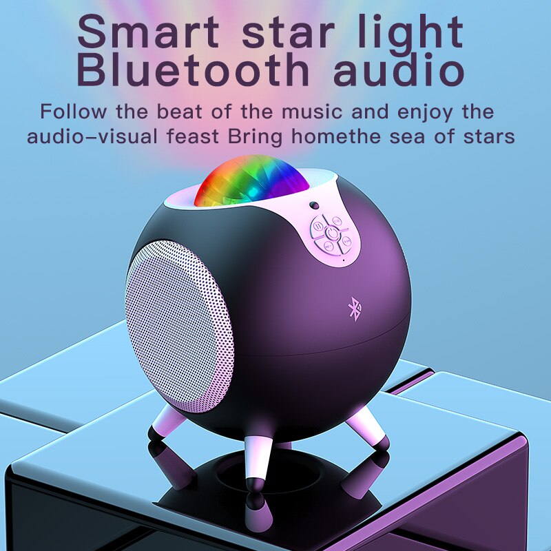 Led Star Galaxy Night Light Bluetooth Dual Speaker