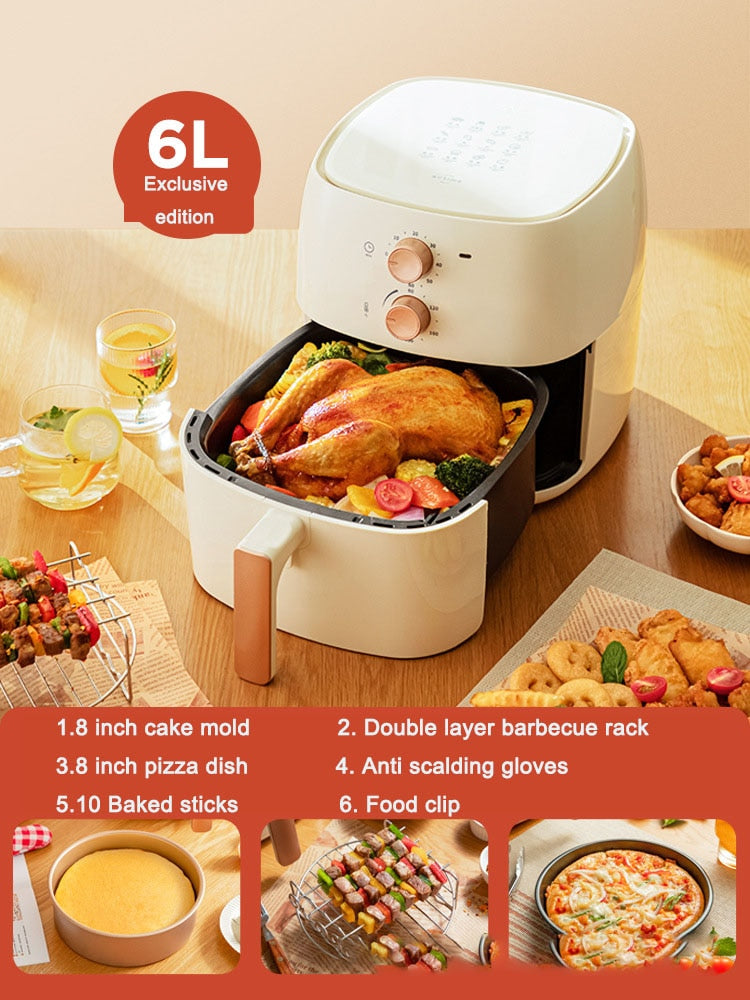 Electric Air Fryer 6L Smart Automatic Household