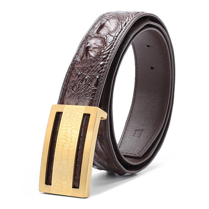 🔥Hot Sale 50% OFF🔥Genuine Crocodile Backbone Skin Leather Belt