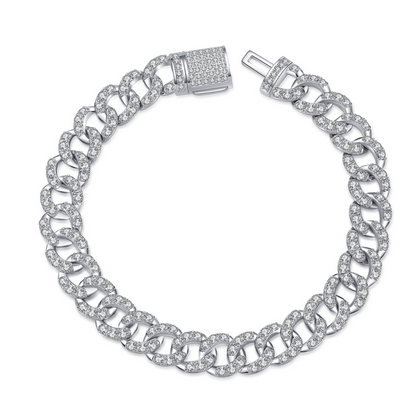 Sparkling Moissanite Diamand Bracelet Aisne Real White Gold 925 Sterling Silver Wedding/ Party/ For Women