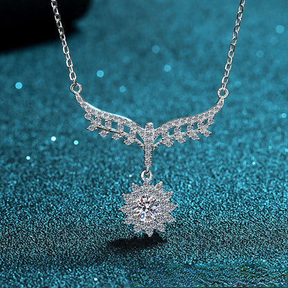 White Gold Moissanite Pendant Necklace For Women Jewelry