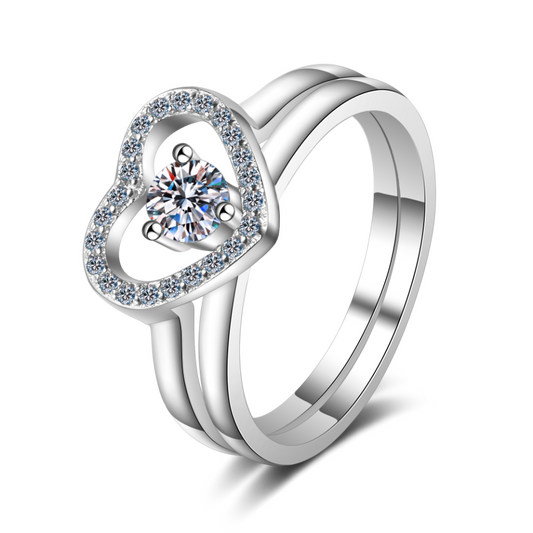 Moissanite Wedding Ring Set For Women Engagement White Gold