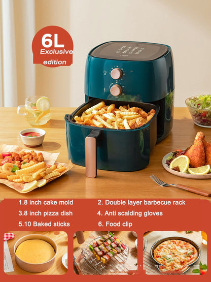 Electric Air Fryer 6L Smart Automatic Household