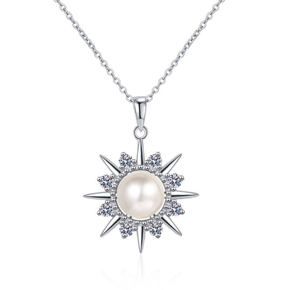 Pearl Bright Sun Shaped Pendant Necklacefor Women