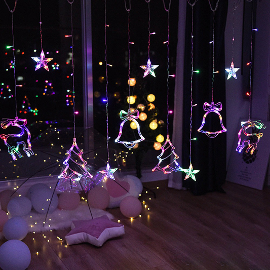 Christmas Tree Deer Bells String Lights