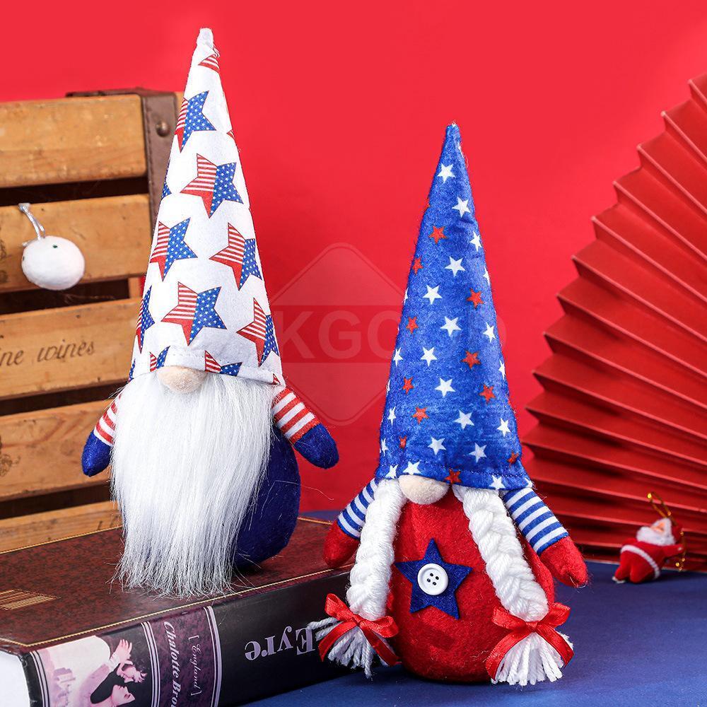 Patriotic Plush Gnome Doll For Independence Day Ornament