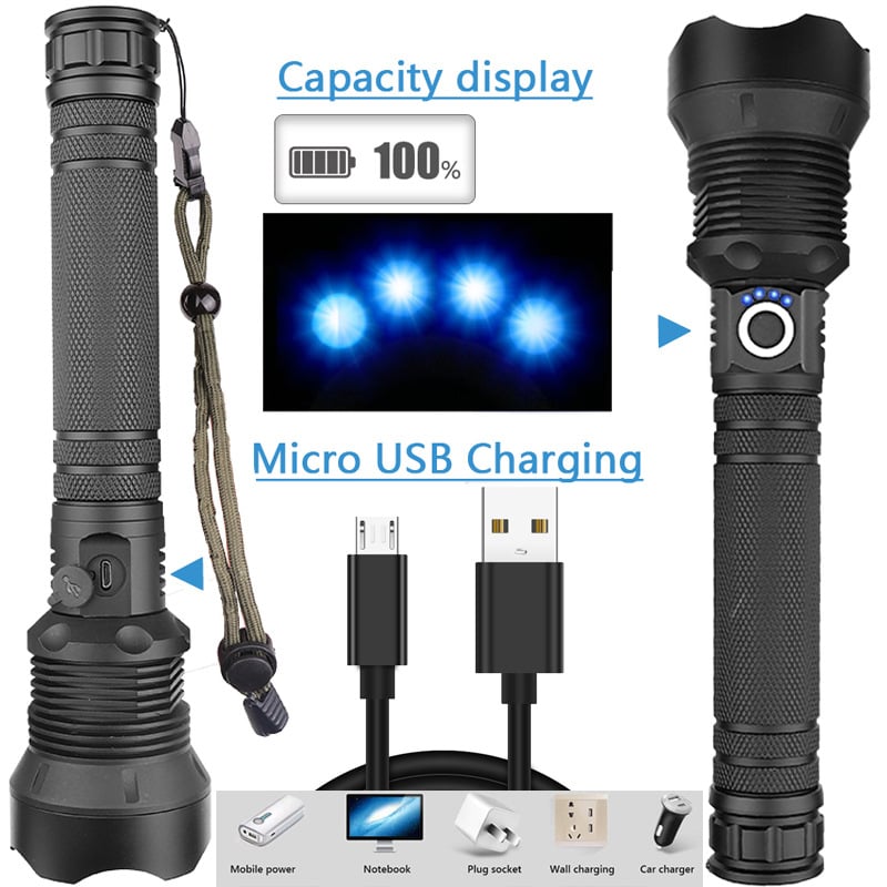 ✨LAST DAY SALE 49% OFF✨ LED Rechargeable Tactical Laser Flashlight 90000 High Lumens