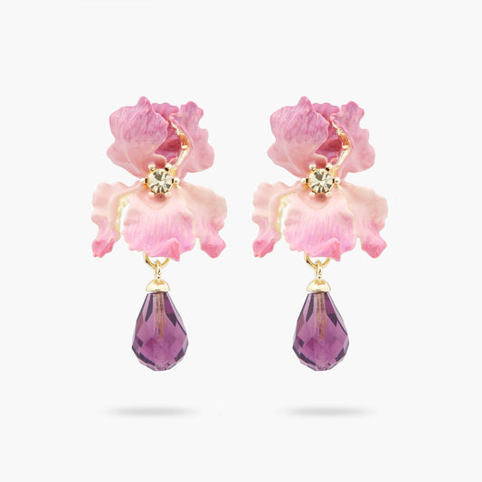 Bearded Iris clip-on earrings